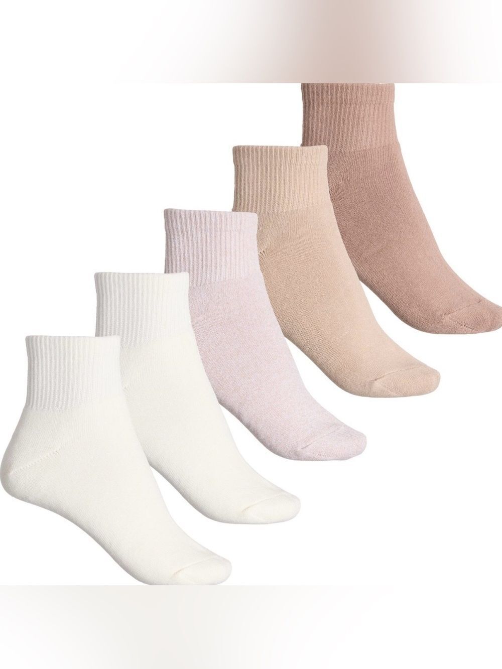 CONSCIOUS by FC Full Cushioned Organic Cotton Blend Quarter Crew Socks 5pk